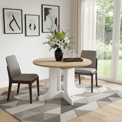59" Brown and White Wood Oval Cross Legs Coffee Table HomeRoots