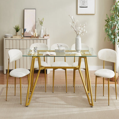 71" White and Gold Glass and Steel Trestle Coffee Table HomeRoots