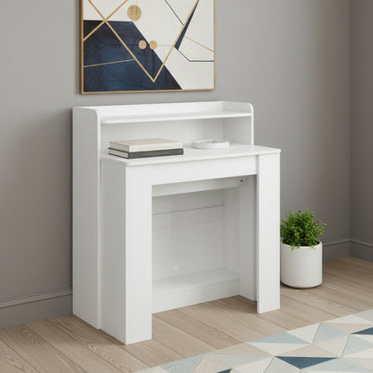 98" White Wood Floor Shelf Coffee Table HomeRoots