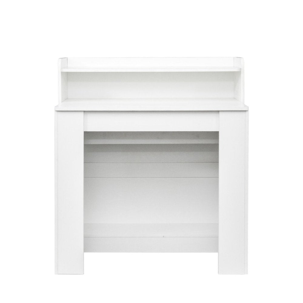 98" White Wood Floor Shelf Coffee Table HomeRoots