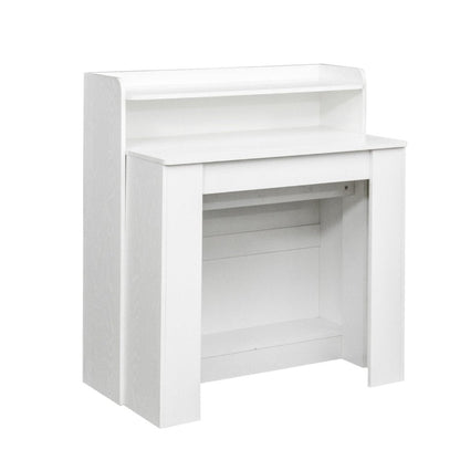 98" White Wood Floor Shelf Coffee Table HomeRoots