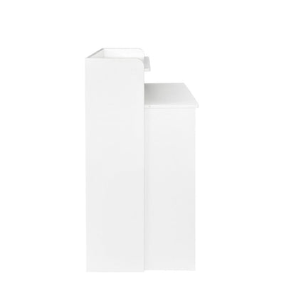 98" White Wood Floor Shelf Coffee Table HomeRoots