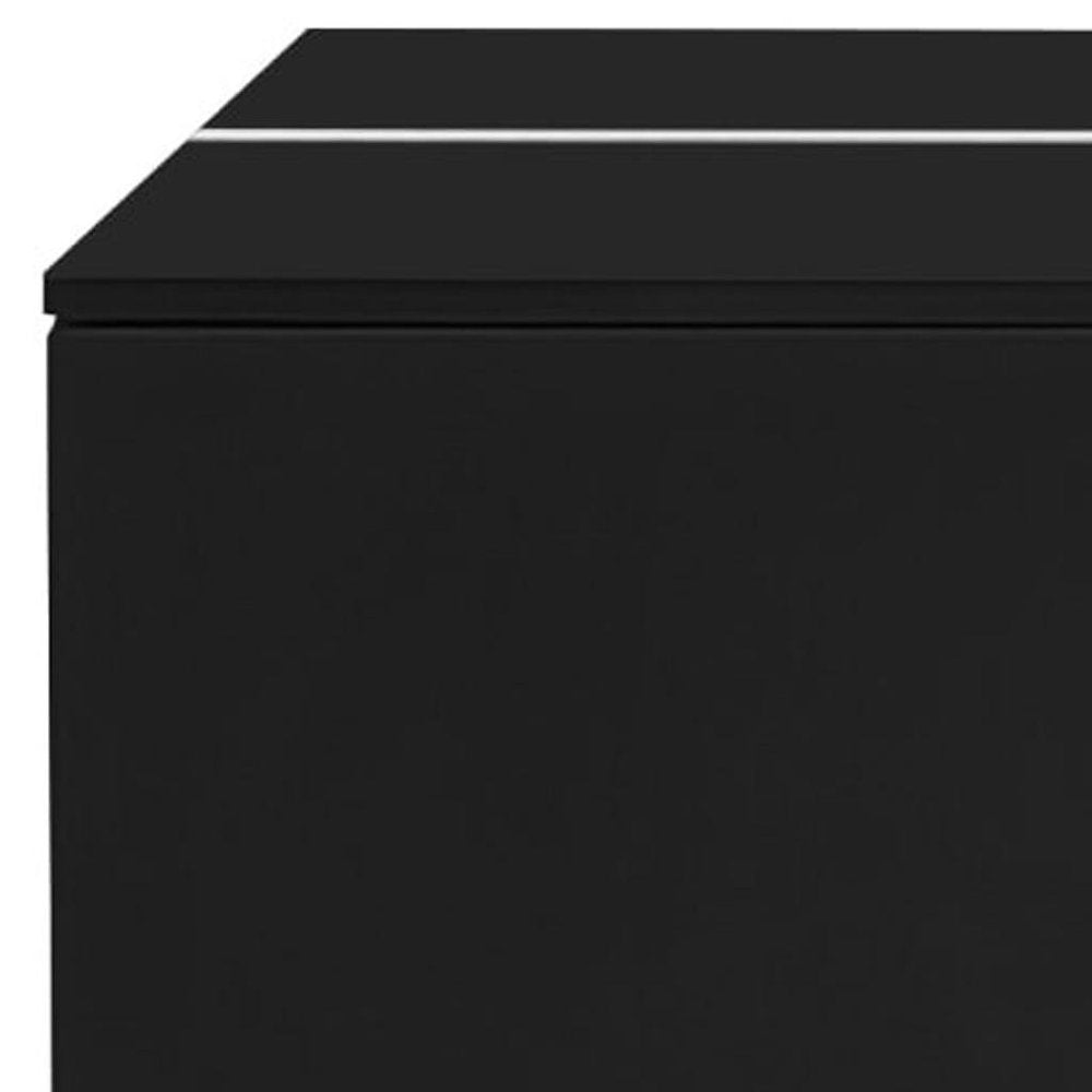 47" Black Wood Extendable Coffee Table With Storage HomeRoots