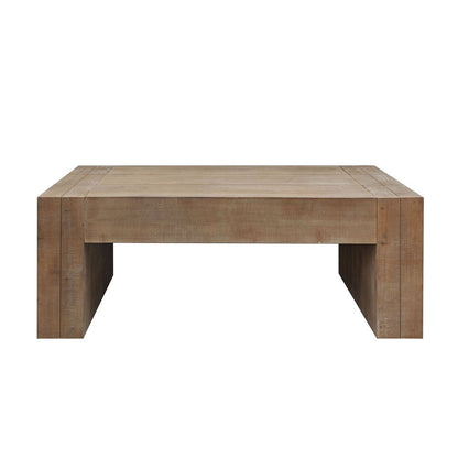 49" Natural Wood Chunky Rectangular Coffee Table HomeRoots