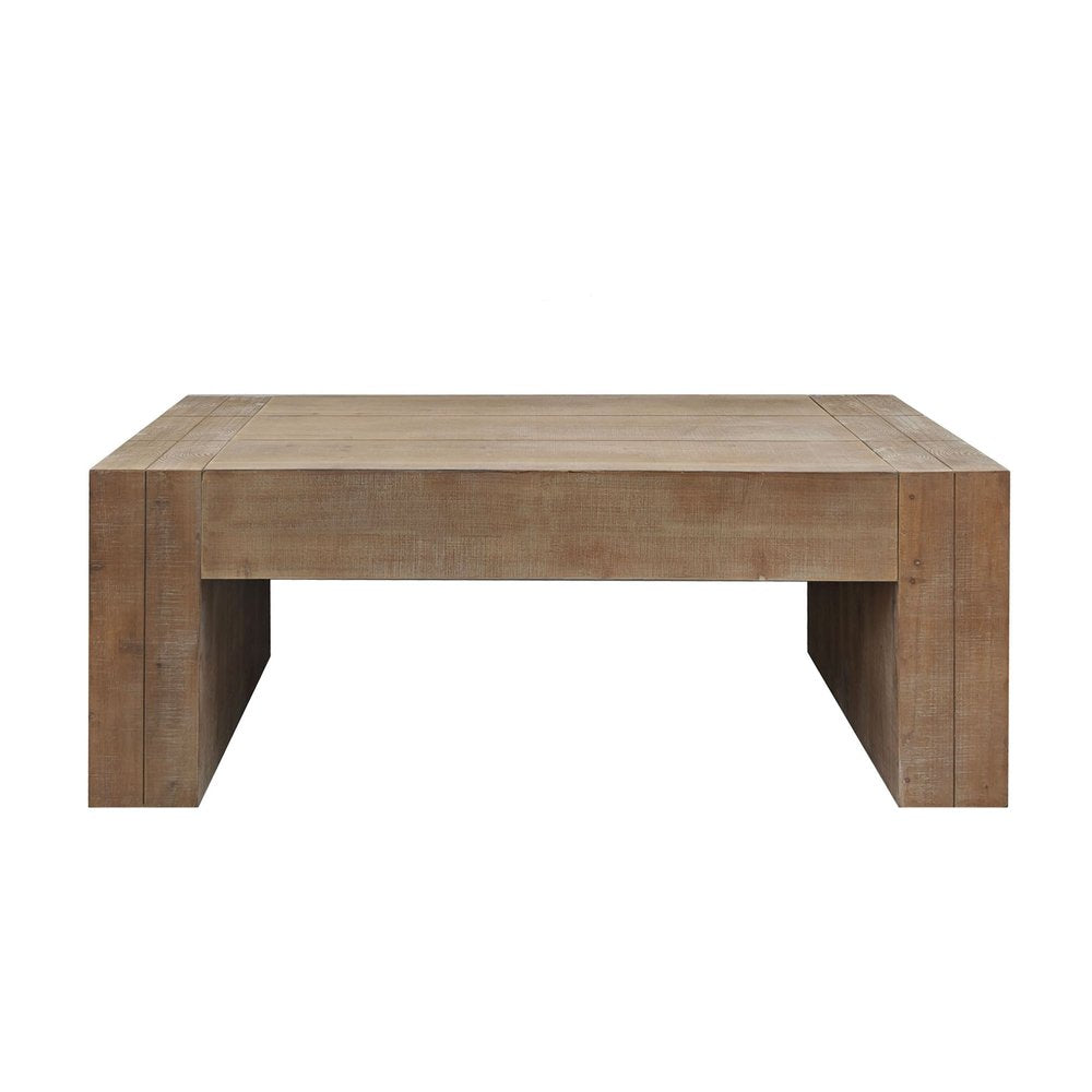 49" Natural Wood Chunky Rectangular Coffee Table HomeRoots