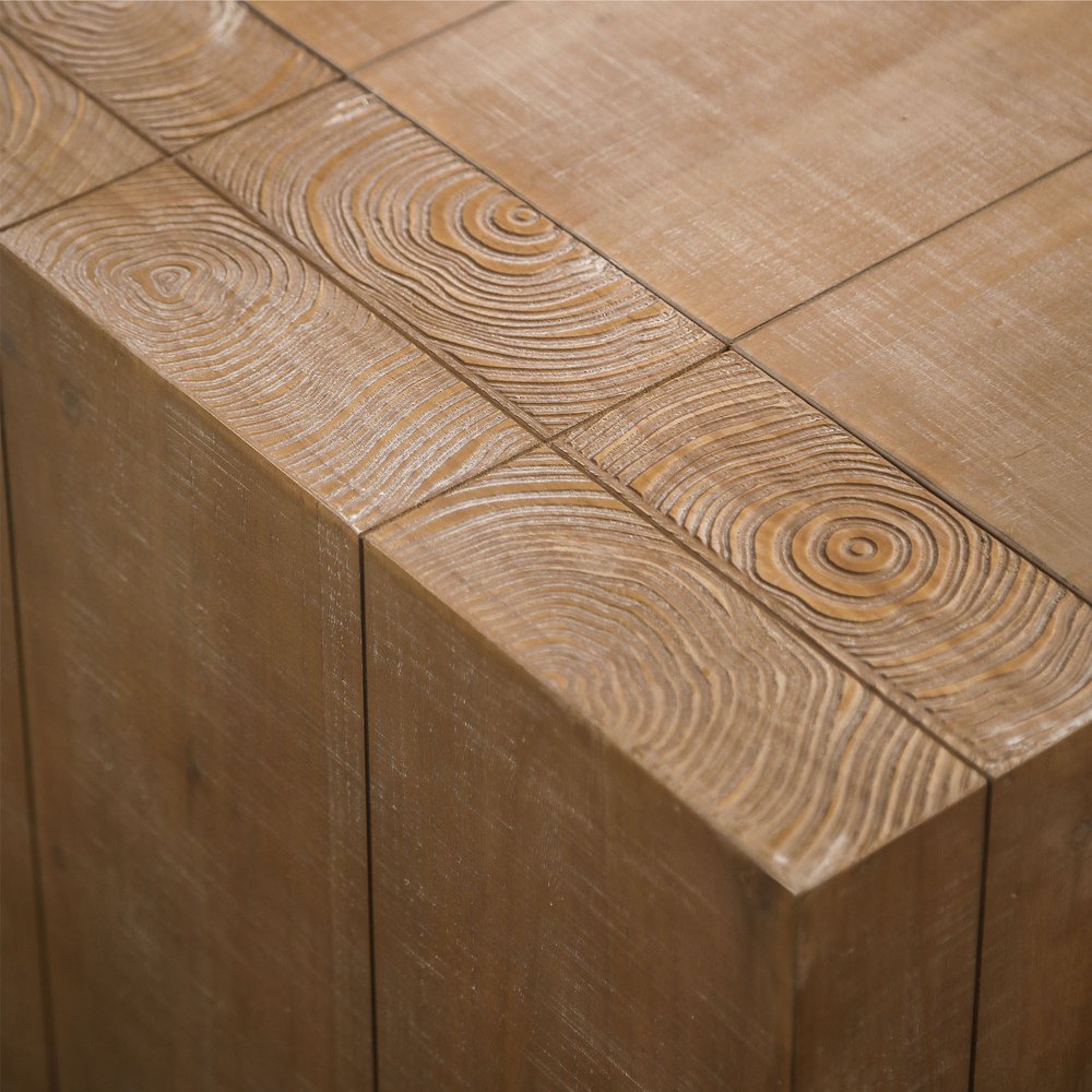 49" Natural Wood Chunky Rectangular Coffee Table — view 3