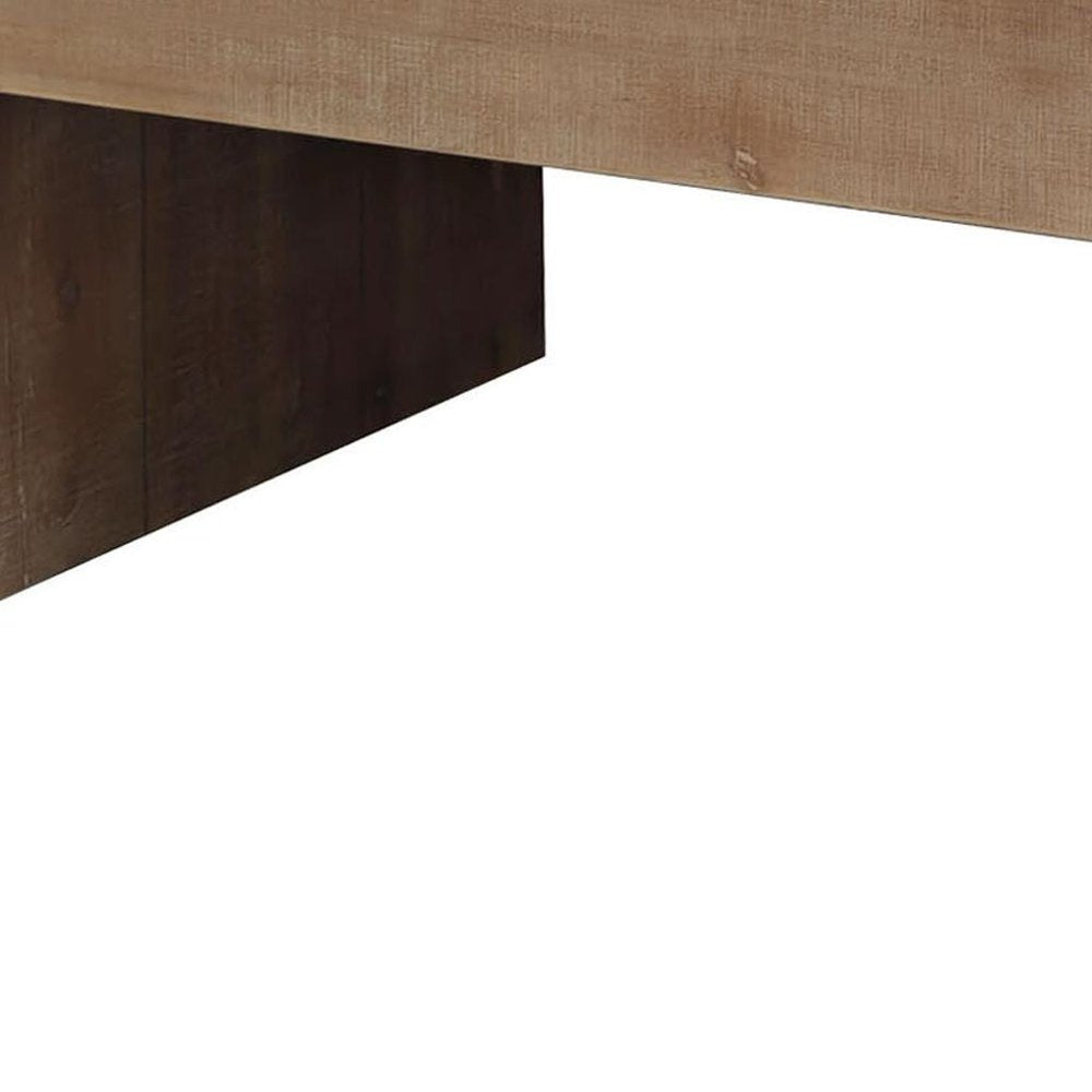 49" Natural Wood Chunky Rectangular Coffee Table HomeRoots