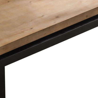 48" Natural and Black Wood Floating Frame Coffee Table