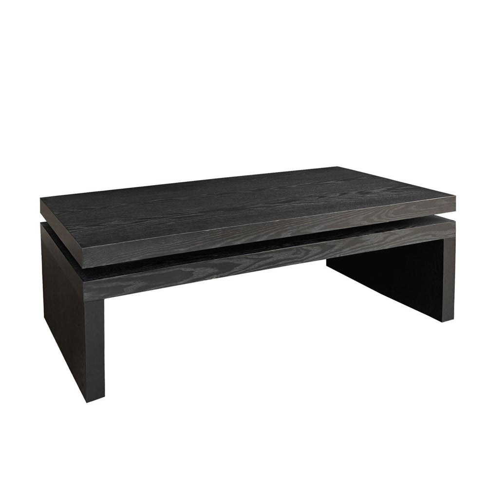 48" Black Wood Floating Frame Coffee Table HomeRoots