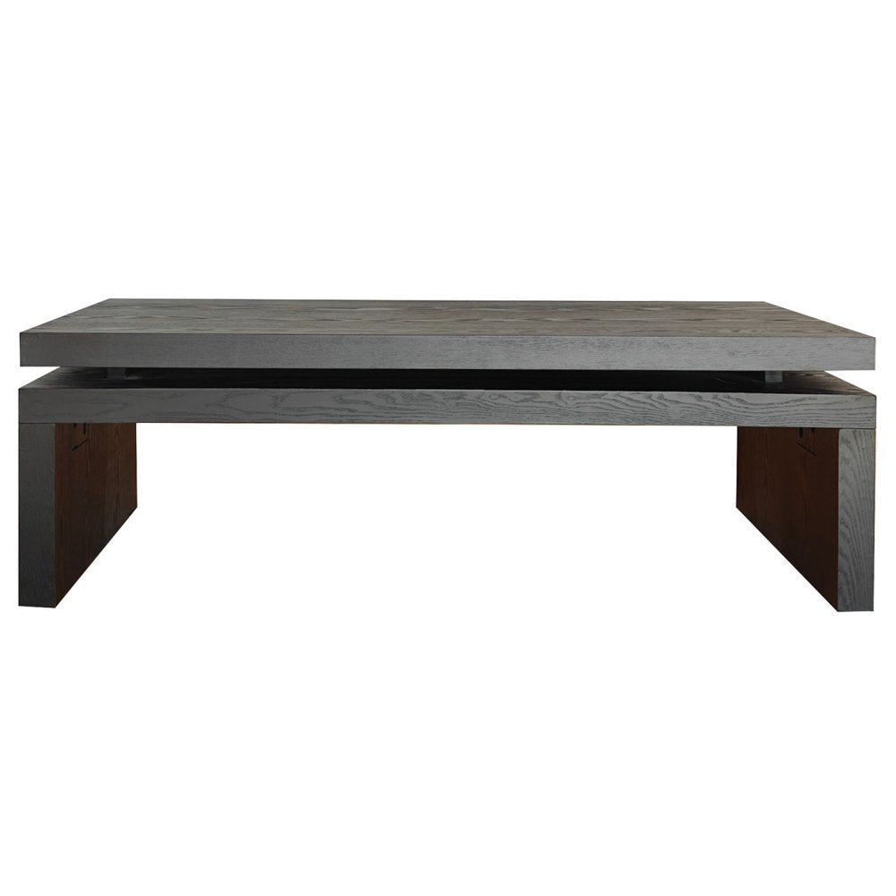 48" Black Wood Floating Frame Coffee Table HomeRoots