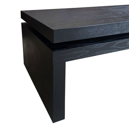 48" Black Wood Floating Frame Coffee Table HomeRoots