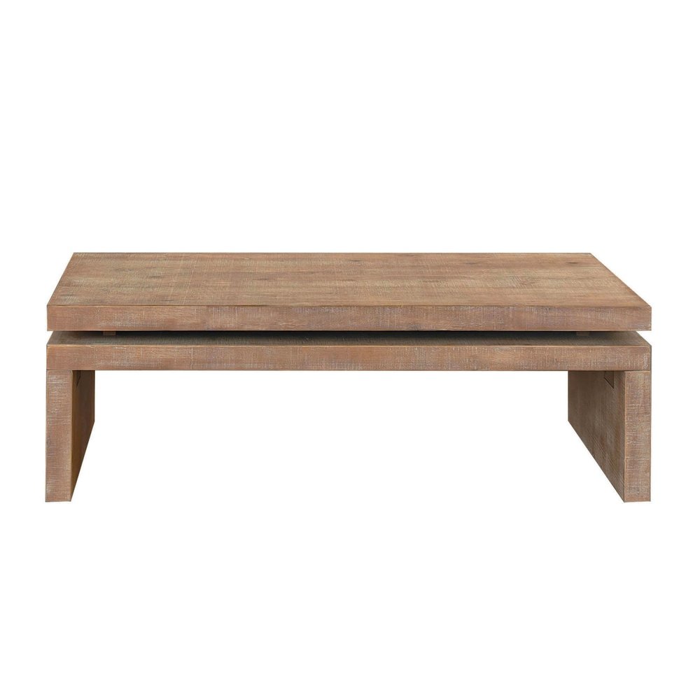 48" Natural Wood Distressed Floating Frame Coffee Table HomeRoots