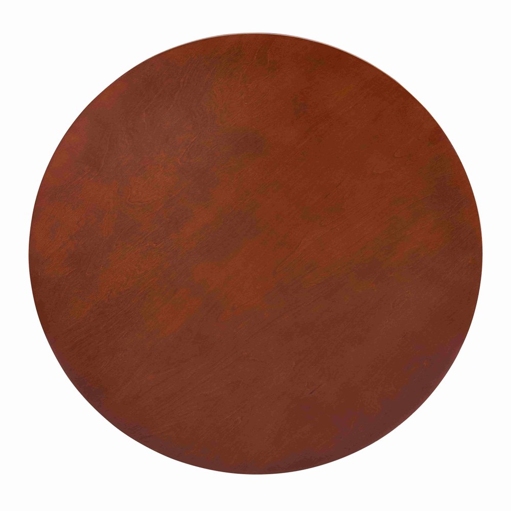 30" Walnut Wood Round Coffee Table With Shelf HomeRoots