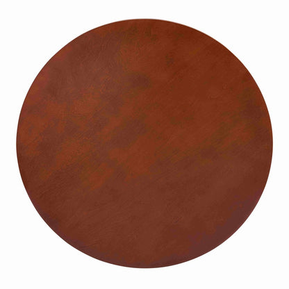 30" Walnut Wood Round Coffee Table With Shelf HomeRoots