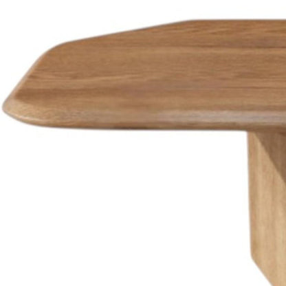 47" Natural Wood Free Form Double Pedestal Coffee Table HomeRoots