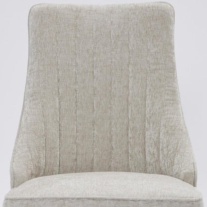 Set of Two Gray And Gold Chenille And Stainless Steel Dining Side Chairs HomeRoots