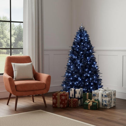 5' Black Pre Lit Full Spruce Christmas Tree HomeRoots