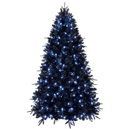 5' Black Pre Lit Full Spruce Christmas Tree HomeRoots