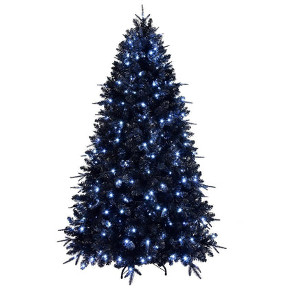 5' Black Pre Lit Full Spruce Christmas Tree HomeRoots