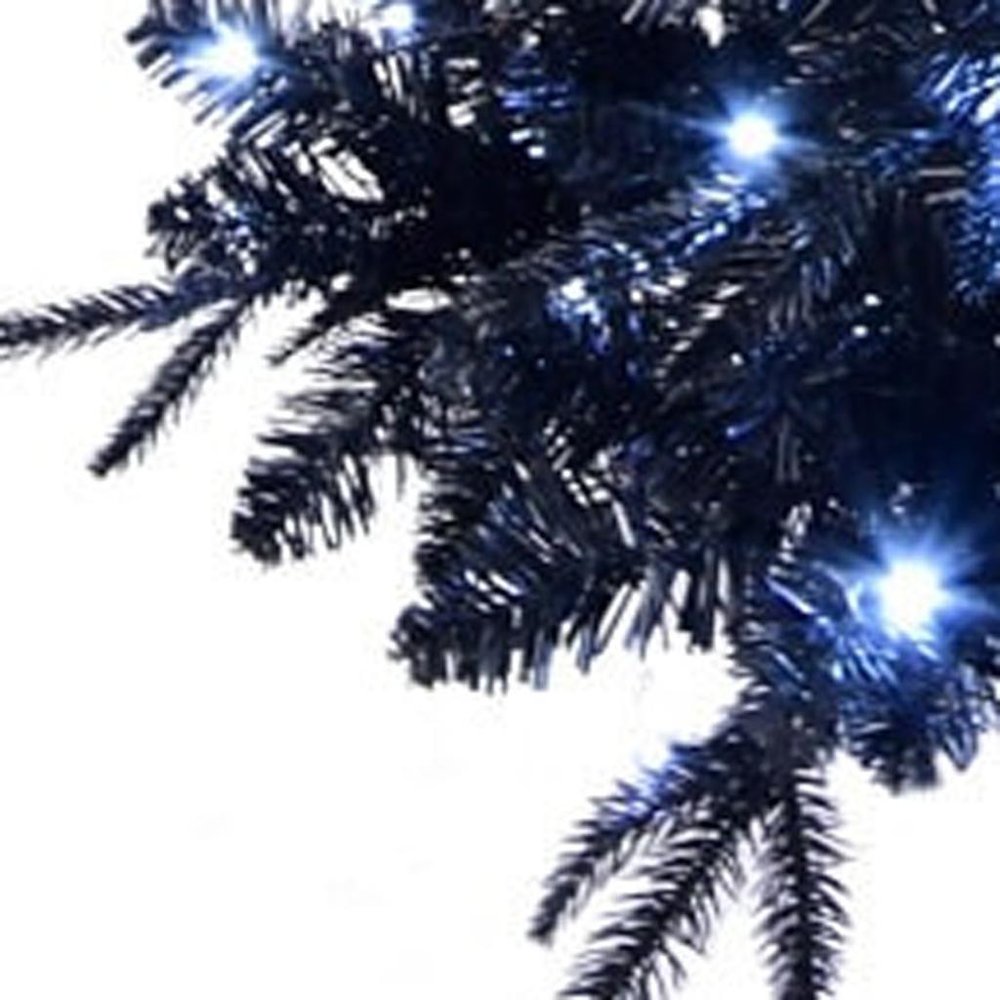 5' Black Pre Lit Full Spruce Christmas Tree HomeRoots