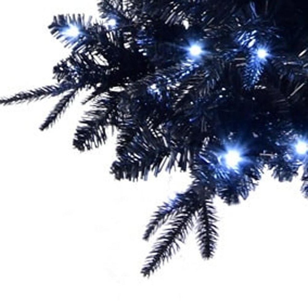 5' Black Pre Lit Full Spruce Christmas Tree HomeRoots