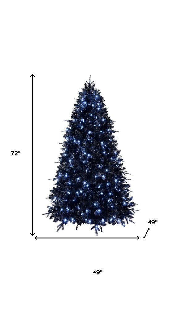 5' Black Pre Lit Full Spruce Christmas Tree HomeRoots