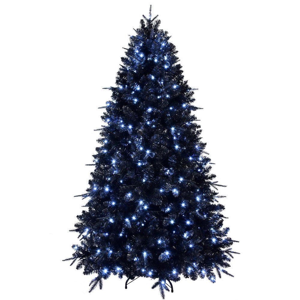 5' Black Pre Lit Full Spruce Christmas Tree HomeRoots