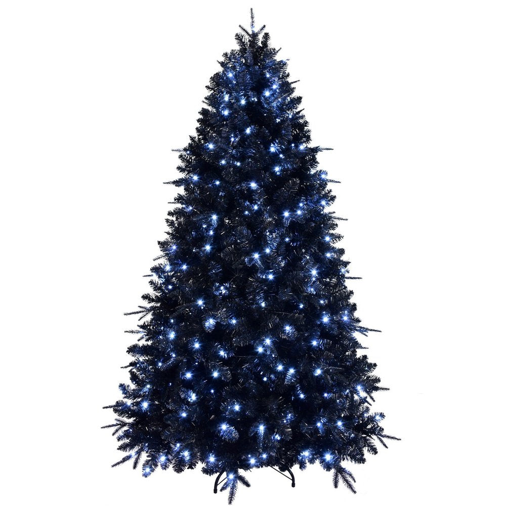 5' Black Pre Lit Full Spruce Christmas Tree HomeRoots
