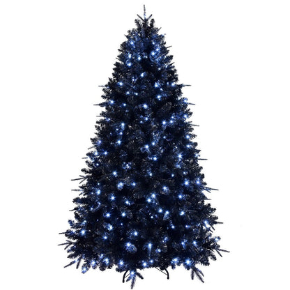 5' Black Pre Lit Full Spruce Christmas Tree HomeRoots
