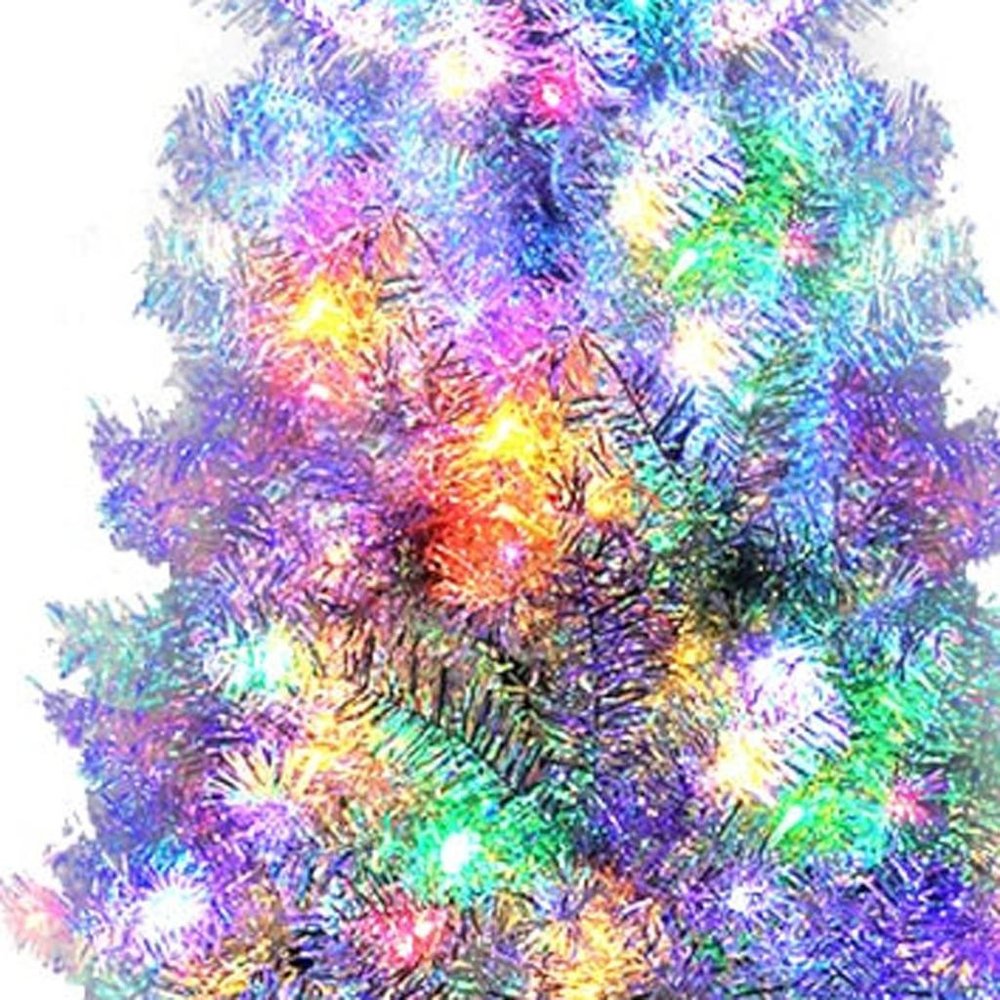 6' Silver Pre Lit Full Tinsel Christmas Tree HomeRoots