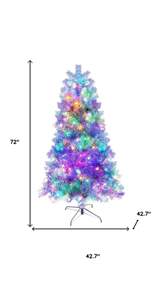 6' Silver Pre Lit Full Tinsel Christmas Tree HomeRoots