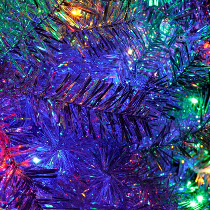 6' Silver Pre Lit Full Tinsel Christmas Tree HomeRoots