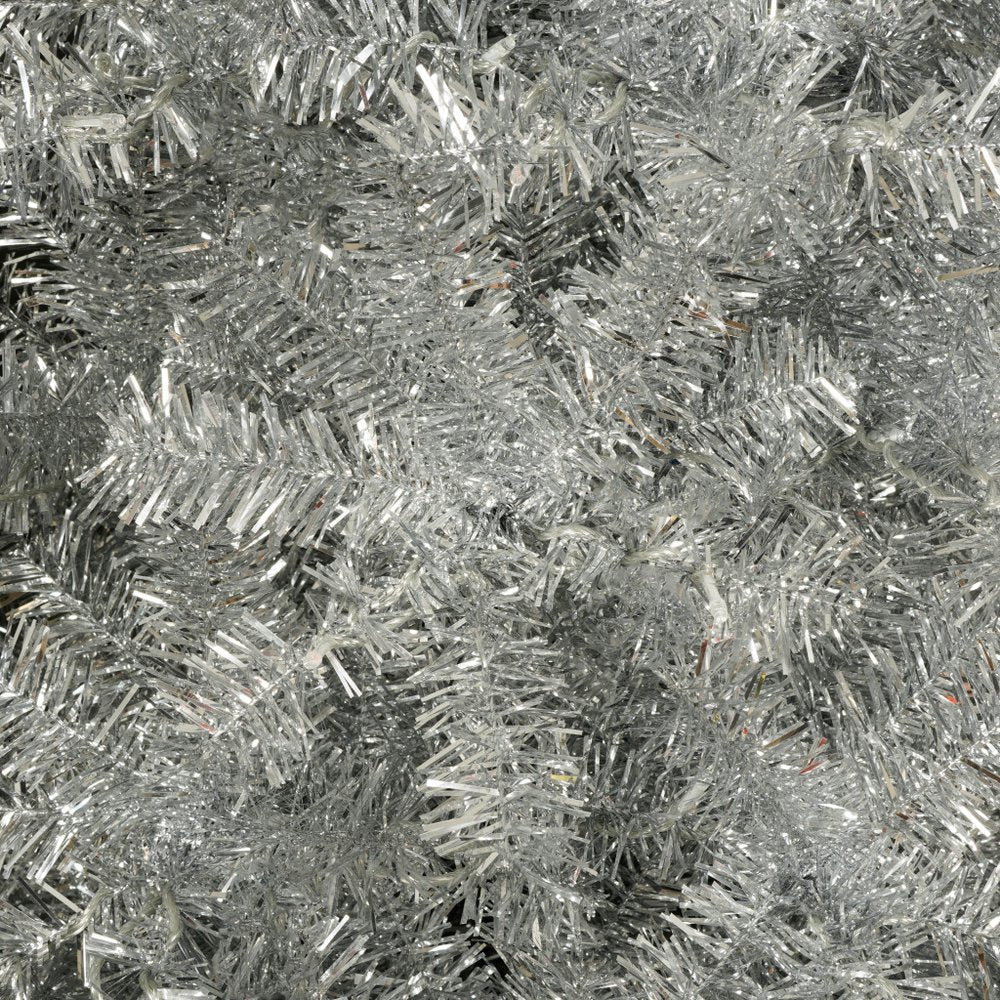 6' Silver Pre Lit Full Tinsel Christmas Tree HomeRoots