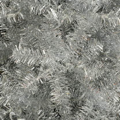 6' Silver Pre Lit Full Tinsel Christmas Tree HomeRoots