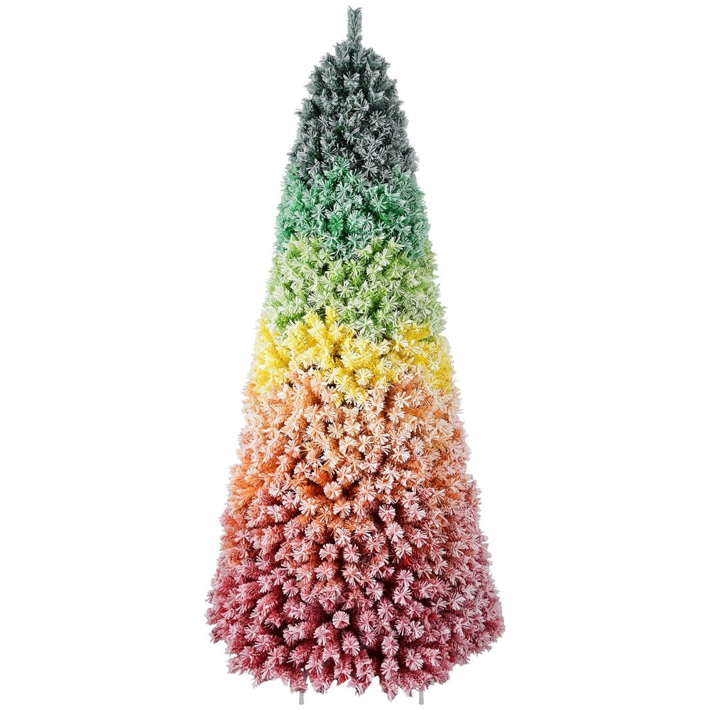 6' Rainbow Full Flocked Spruce Christmas Tree — view 1