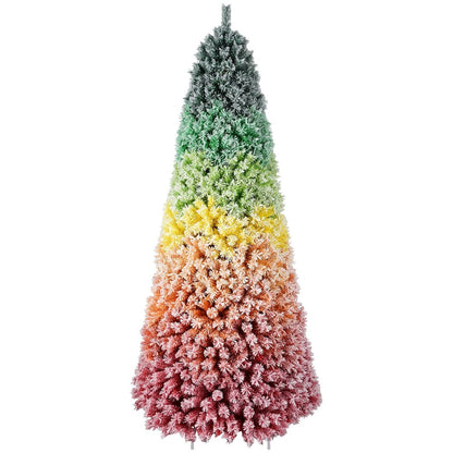 6' Rainbow Full Flocked Spruce Christmas Tree