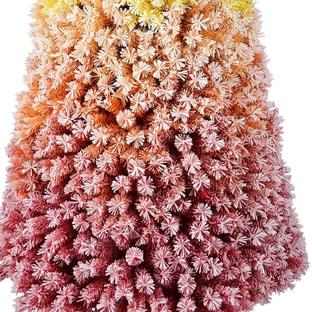 6' Rainbow Full Flocked Spruce Christmas Tree HomeRoots