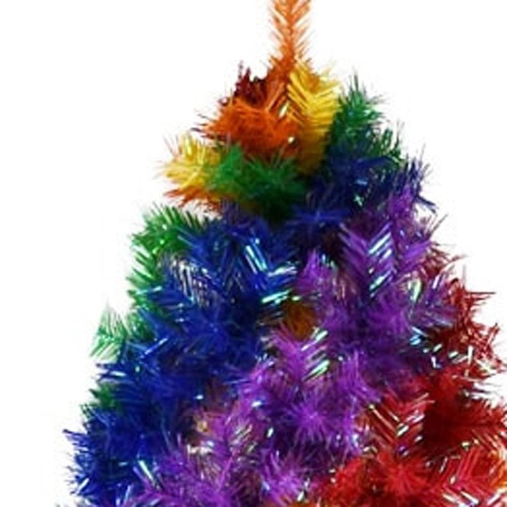 6' Blue Forest Green Purple Red And Yellow Spiral Spruce Christmas Tree HomeRoots