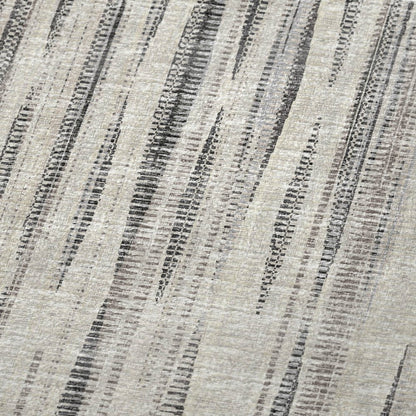 50" X 70" Beige And Charcoal Striped Microfiber Plush Throw Blanket HomeRoots