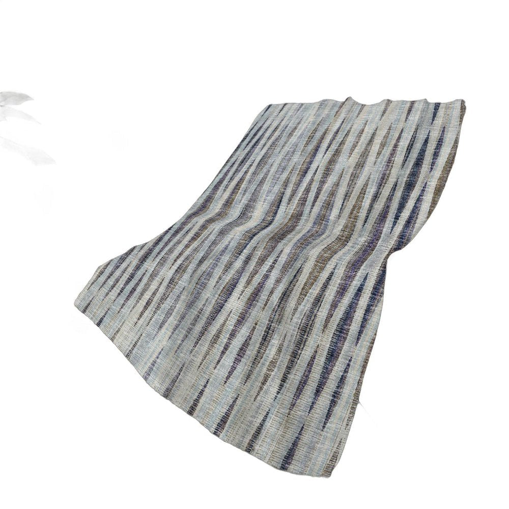 50" X 70" Pacific Blue And Brown Striped Plush Throw Blanket HomeRoots