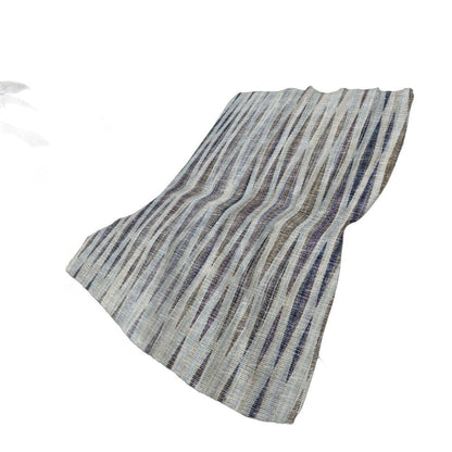 50" X 70" Pacific Blue And Brown Striped Polyester Woven Plush Throw Blanket HomeRoots