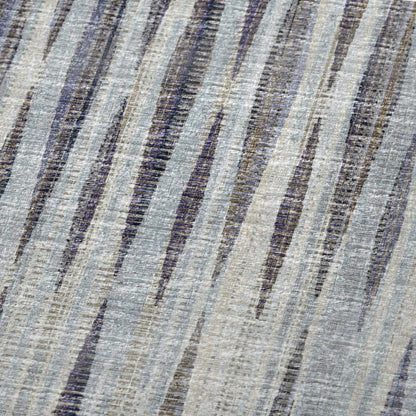 50" X 70" Pacific Blue And Brown Striped Plush Throw Blanket HomeRoots