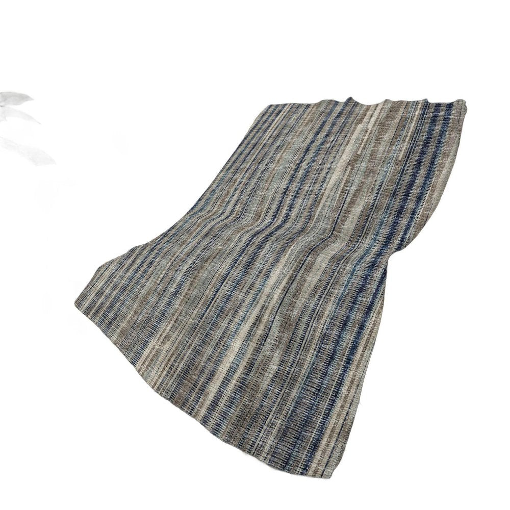 50" X 70" Brown And Blue Striped Polyester Woven Plush Throw Blanket HomeRoots