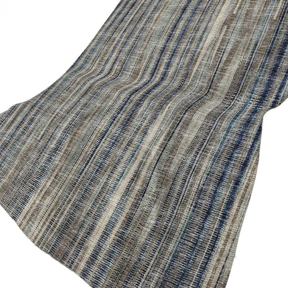 50" X 70" Brown And Blue Striped Plush Throw Blanket HomeRoots