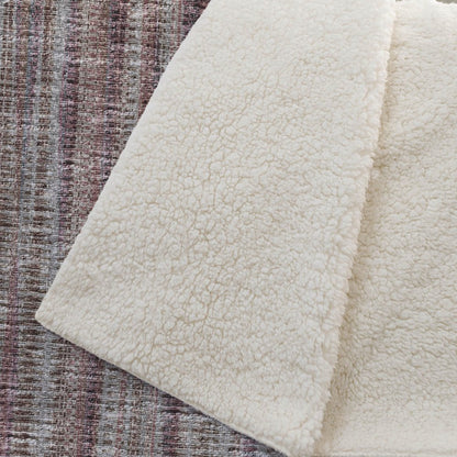 50" X 70" Burgundy And Beige Striped Microfiber Plush Throw Blanket HomeRoots