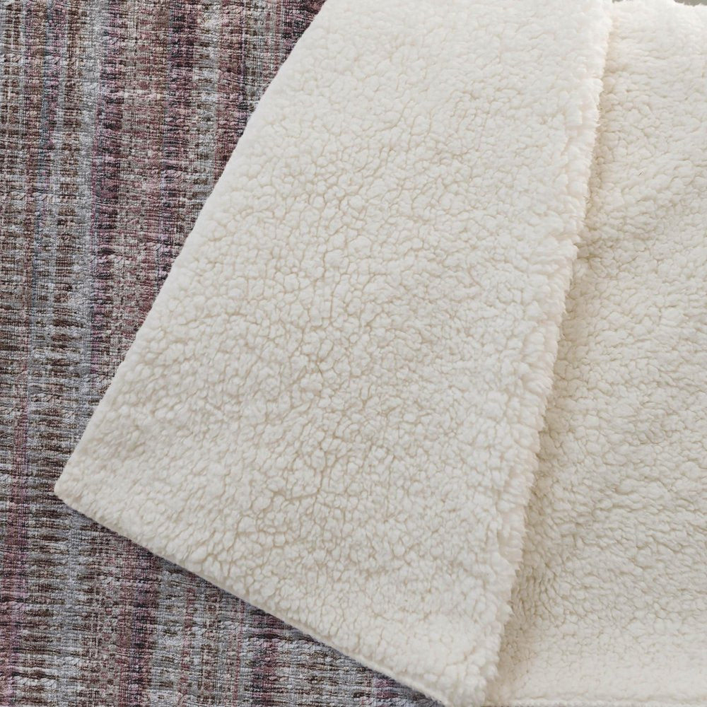 50" X 70" Burgundy And Beige Striped Microfiber Plush Throw Blanket HomeRoots