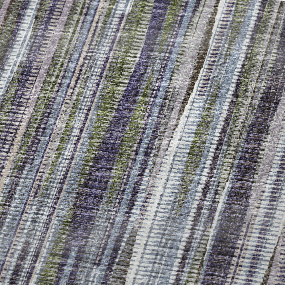 50" X 70" Plum And Ivory Striped Microfiber Plush Throw Blanket HomeRoots