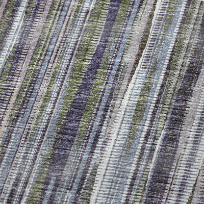 50" X 70" Plum And Ivory Striped Microfiber Plush Throw Blanket HomeRoots