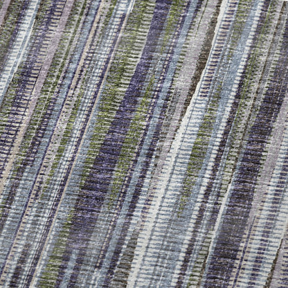 50" X 70" Plum And Ivory Striped Microfiber Plush Throw Blanket HomeRoots