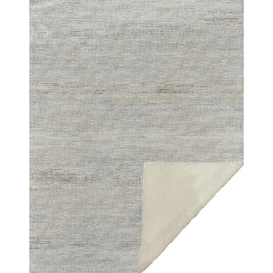 50" X 70" Beige And Ivory Abstract Microfiber Plush Throw Blanket